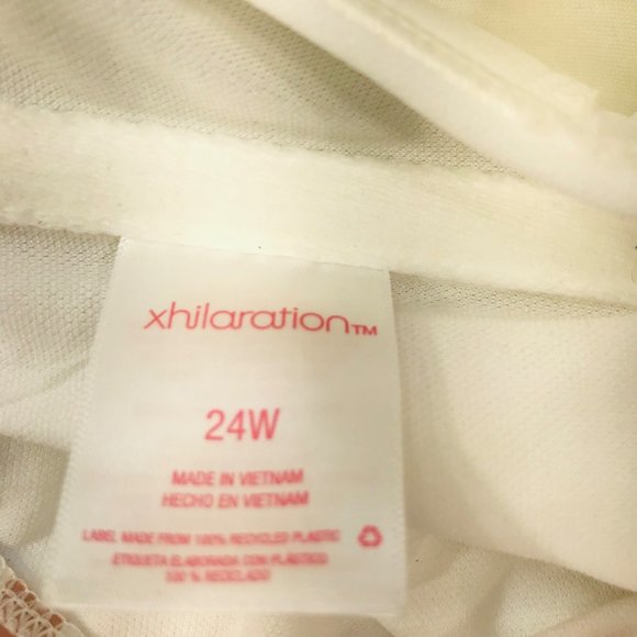 Xhilaration Women's Size 24W Metallic Thread Longline Bandeau Swim Top Striped - Picture 7 of 12